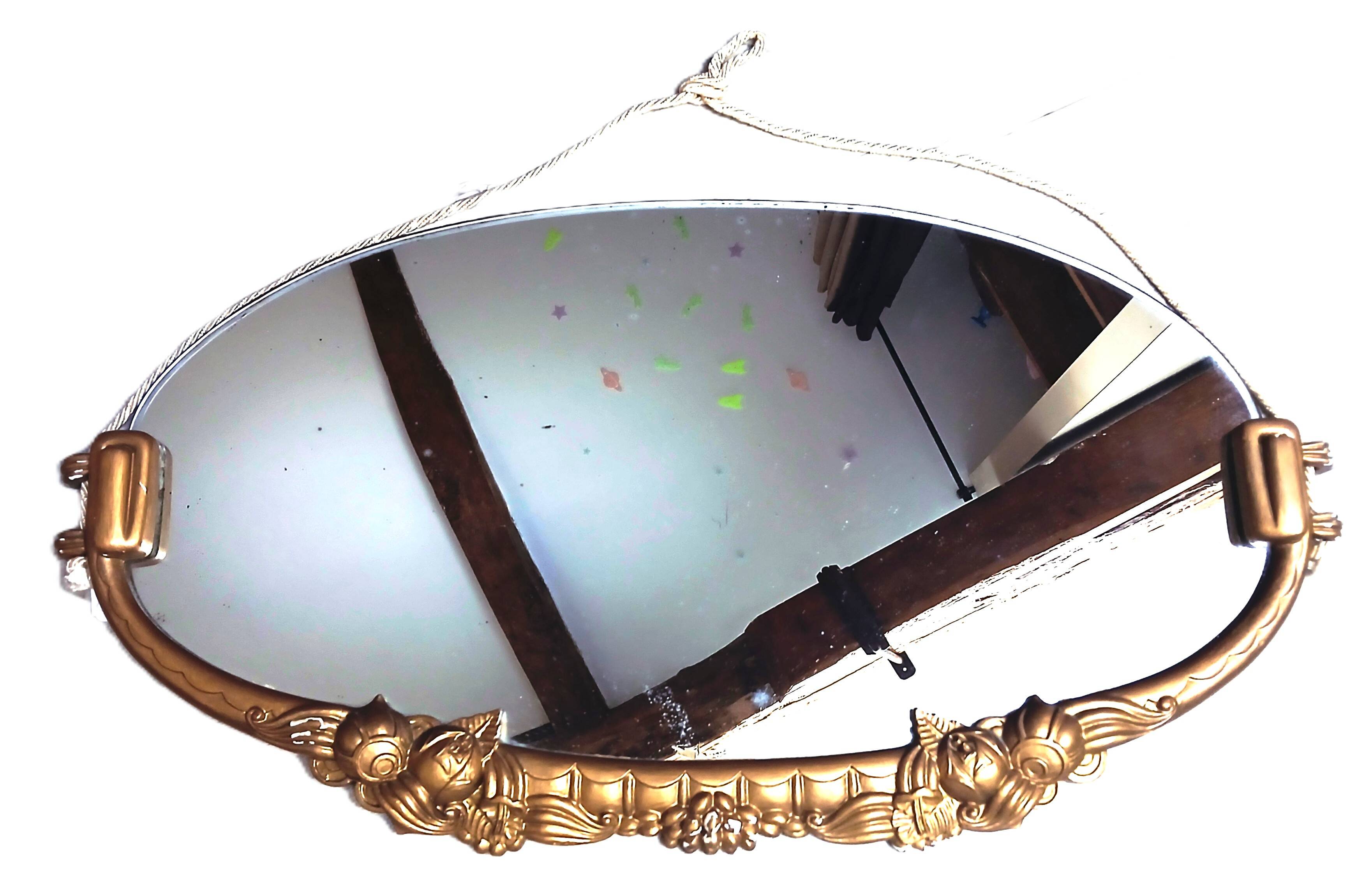 Art Deco oval mirror
