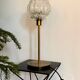 Vintage table lamp with bubbled glass globe