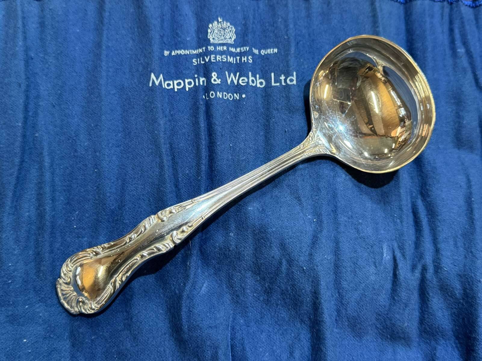Mappin and Webb silver-plated sauce spoon model Russell