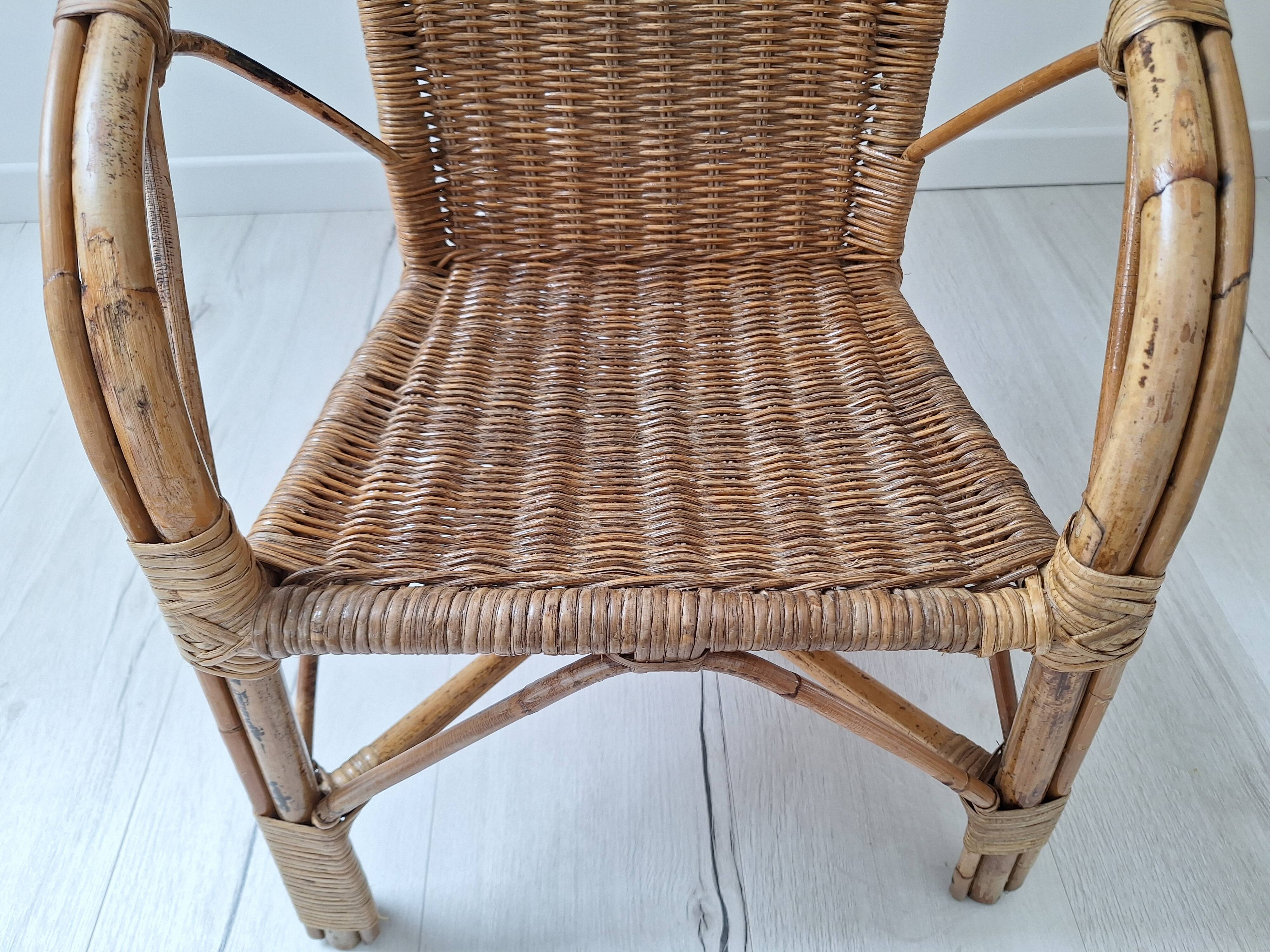 Vintage children's rattan chair