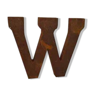 Lettre industrielle "w" en fer