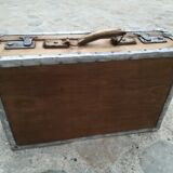 Old waxed wooden suitcase