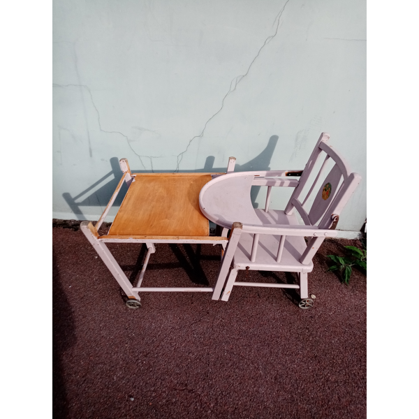 Chaise Haute En Bois Bebe Violette Selency Chaise Haute En Bois Bebe Violette Selency