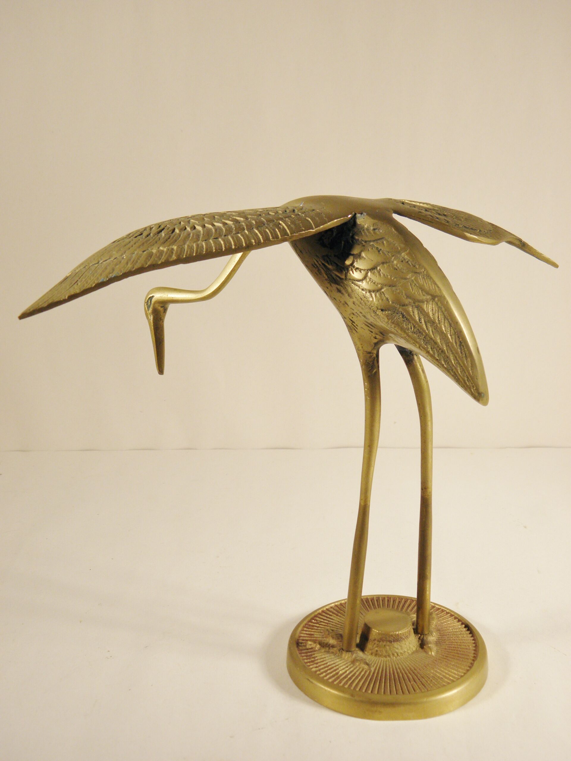 Brass heron 19 cm