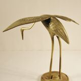 Brass heron 19 cm
