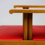 A masterpiece of Italian modernism: eleven Aldo Rossi red Teatro arm chairs