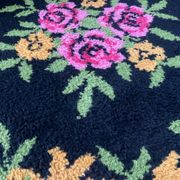 Tapis rond vintage en laine 150cm années 70
