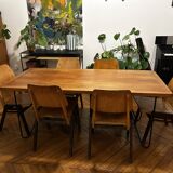 Dining table + 6 vintage chairs – 1960s modernism