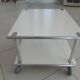 Table basse space age double plateaux en acier laqué blanc, France