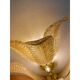 Gold “Graniglia” Leaf Murano Glass Wall Sconces in Venetian Style - a Pair