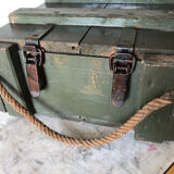 Green wooden chest ammunition box