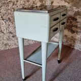 Table d'instruments médicaux en métal et verre, années 1960