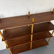 Mid-century modernist teak stick wall cabinet attributed to Willem Lutjens for Gouda Den Boer, 1950s