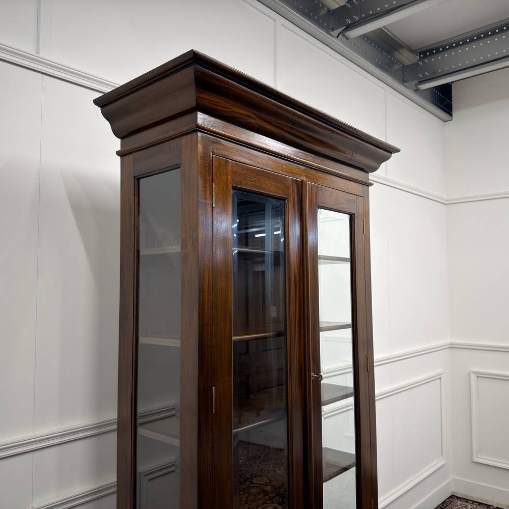 Classic English Bookcase with Glass Doors