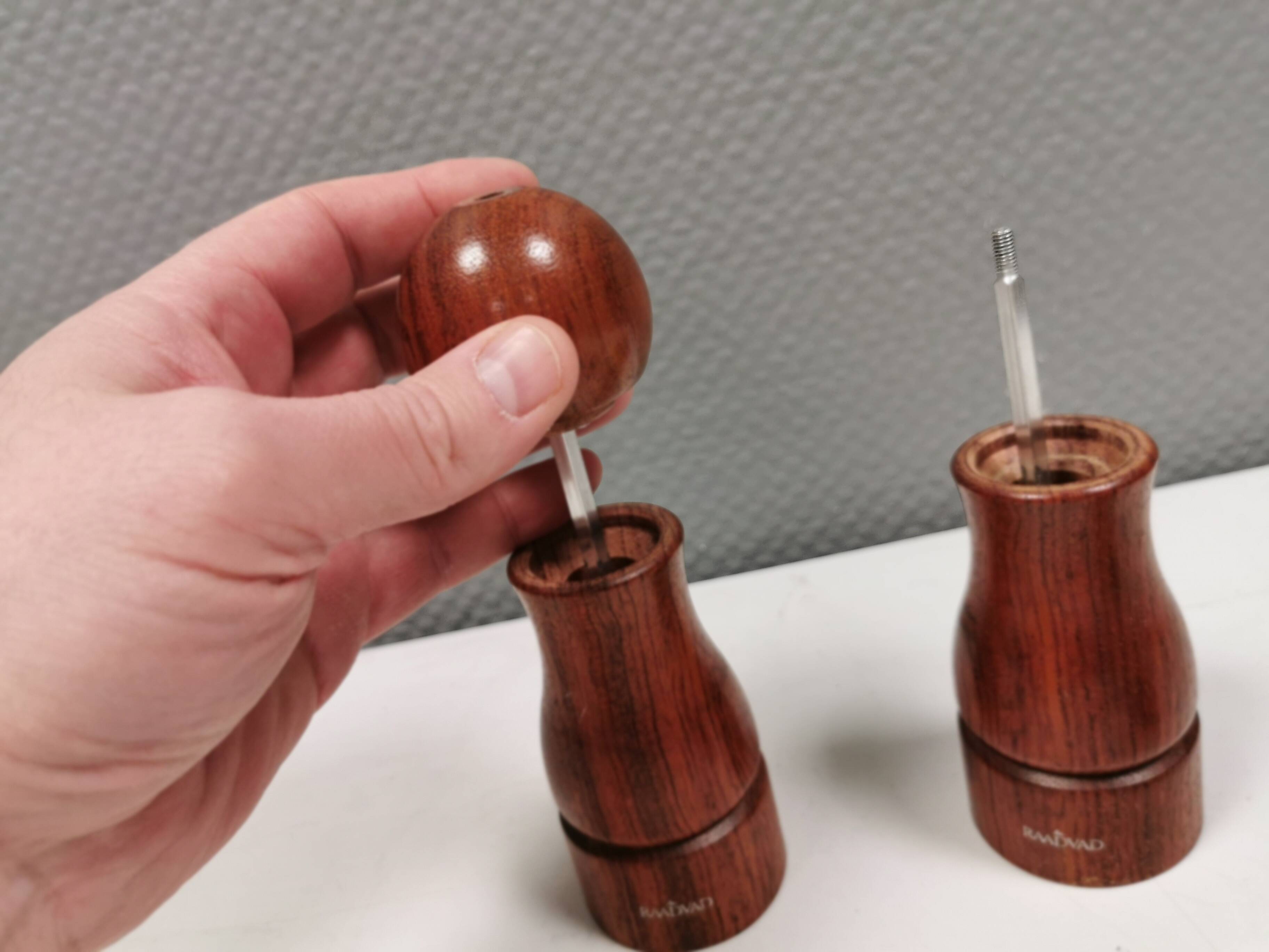 Set of salt and pepper grinders from Danish Raadvad 1980s.