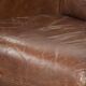 Sturdy dark cognac brown cow leather Aviator design armchair
