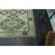 1970s vintage Turkish Oushak handmade wool cotton green area rug 164x207
