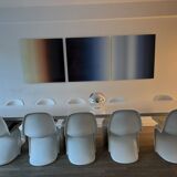 Large curved aluminium tabletop.