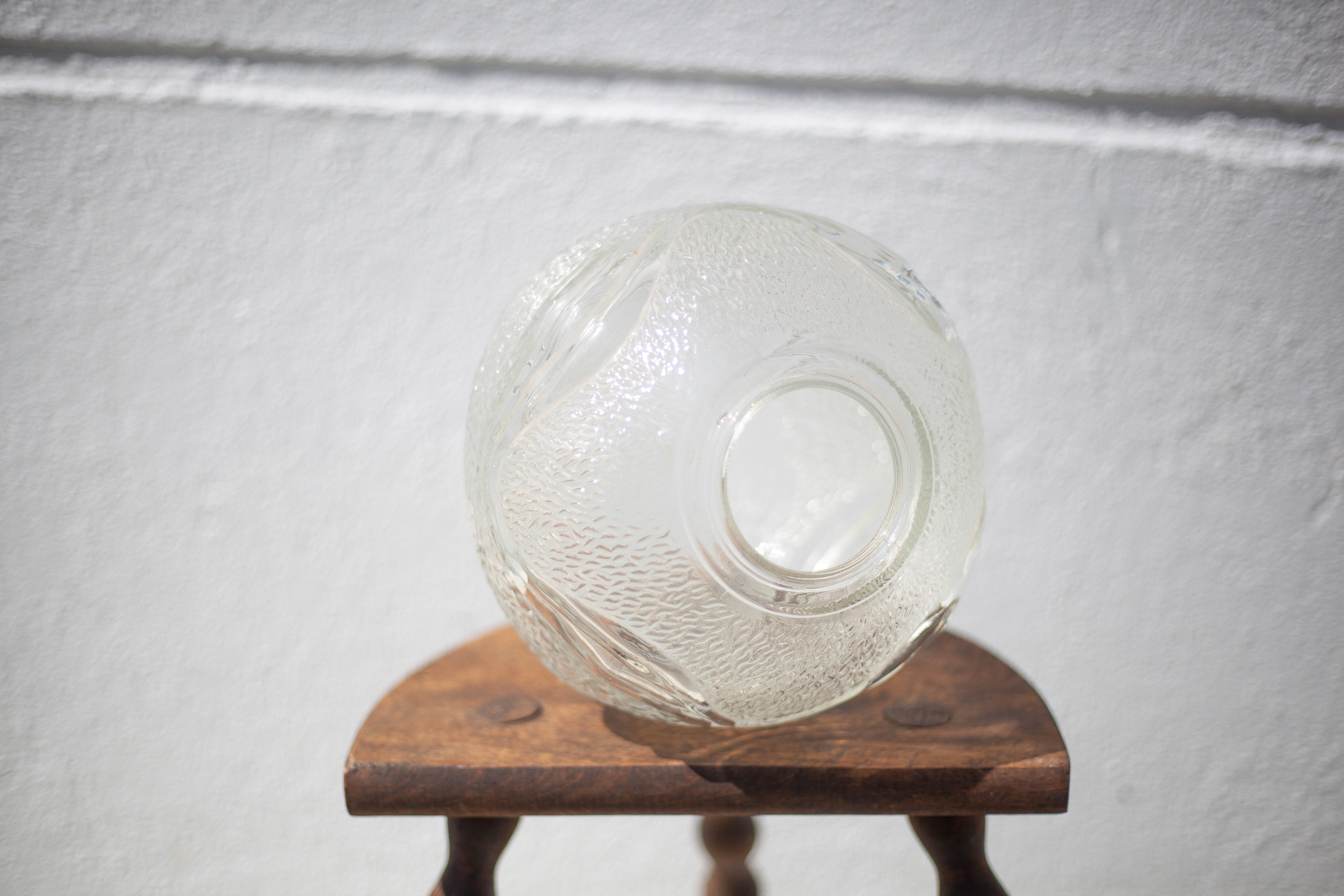 Globe ball, glass globe, glass lampshade, patterned globe, globe for suspension, 70's