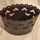 Vintage Magazine Rack Holder Waste Basket Cut Work Brown Leather Oval Shape