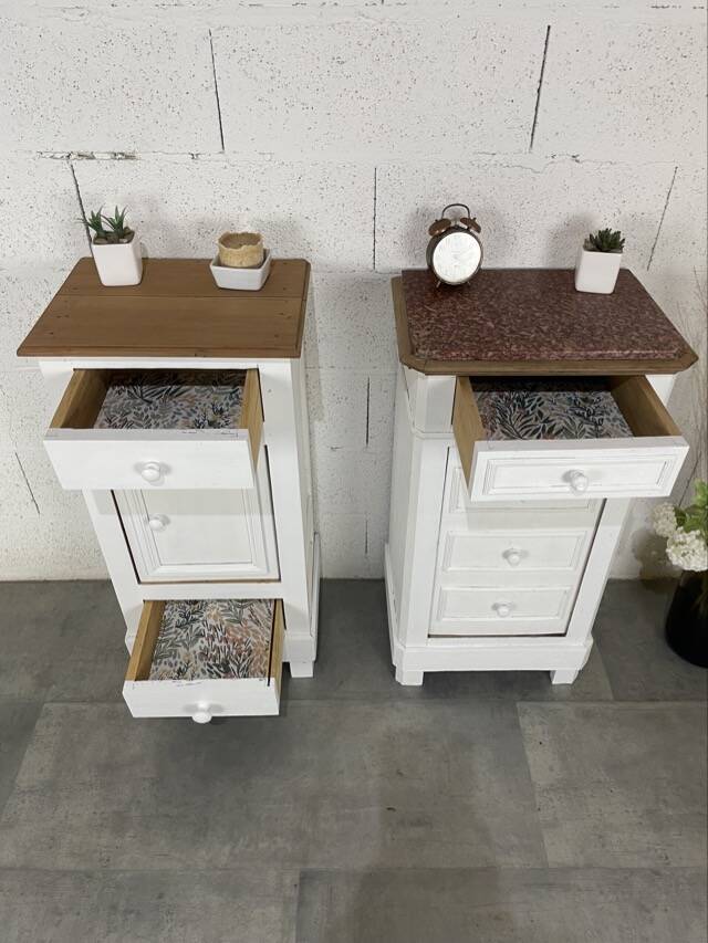 Pair of old bedside tables