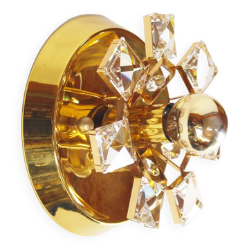 Applique "bijou" en laiton et verre de Palwa – Allemagne années 1970