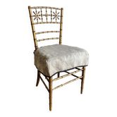 Chaise en bois doré et lin Napoléon III