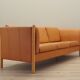 Orange leather sofa, Danish design, 1970s, production: Denmark