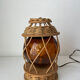 Lampe bois et osier vintage