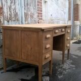 Minister's desk in solid raw oak from the 1930s