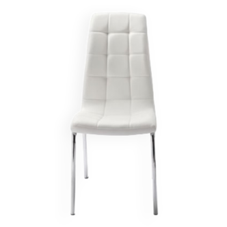 Upholstered chair imitation white leather