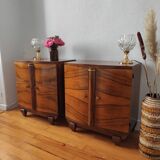 Pair of art deco bedside tables