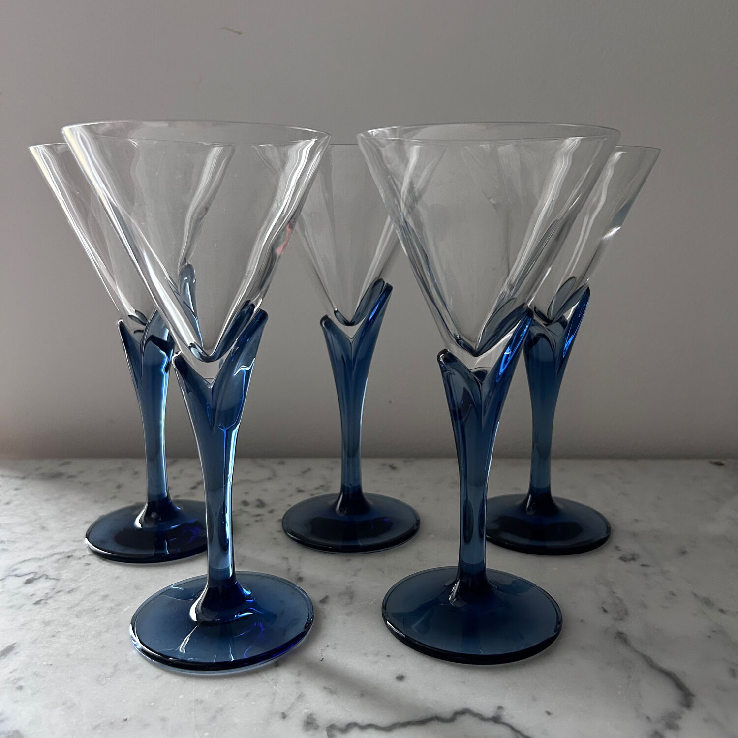 Service of 5 tulip cups