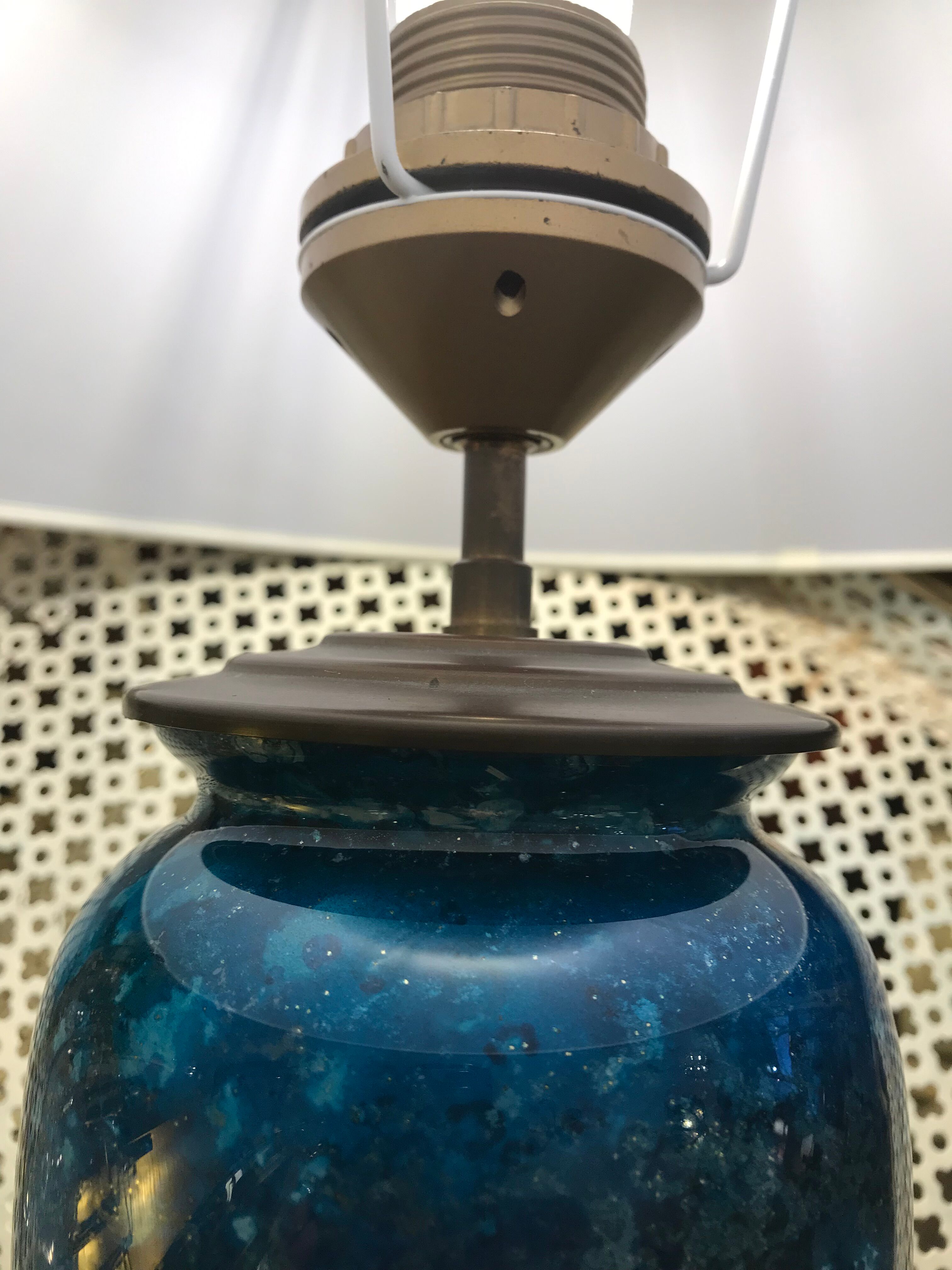 Jean-Noël Bouillet painted table lamp