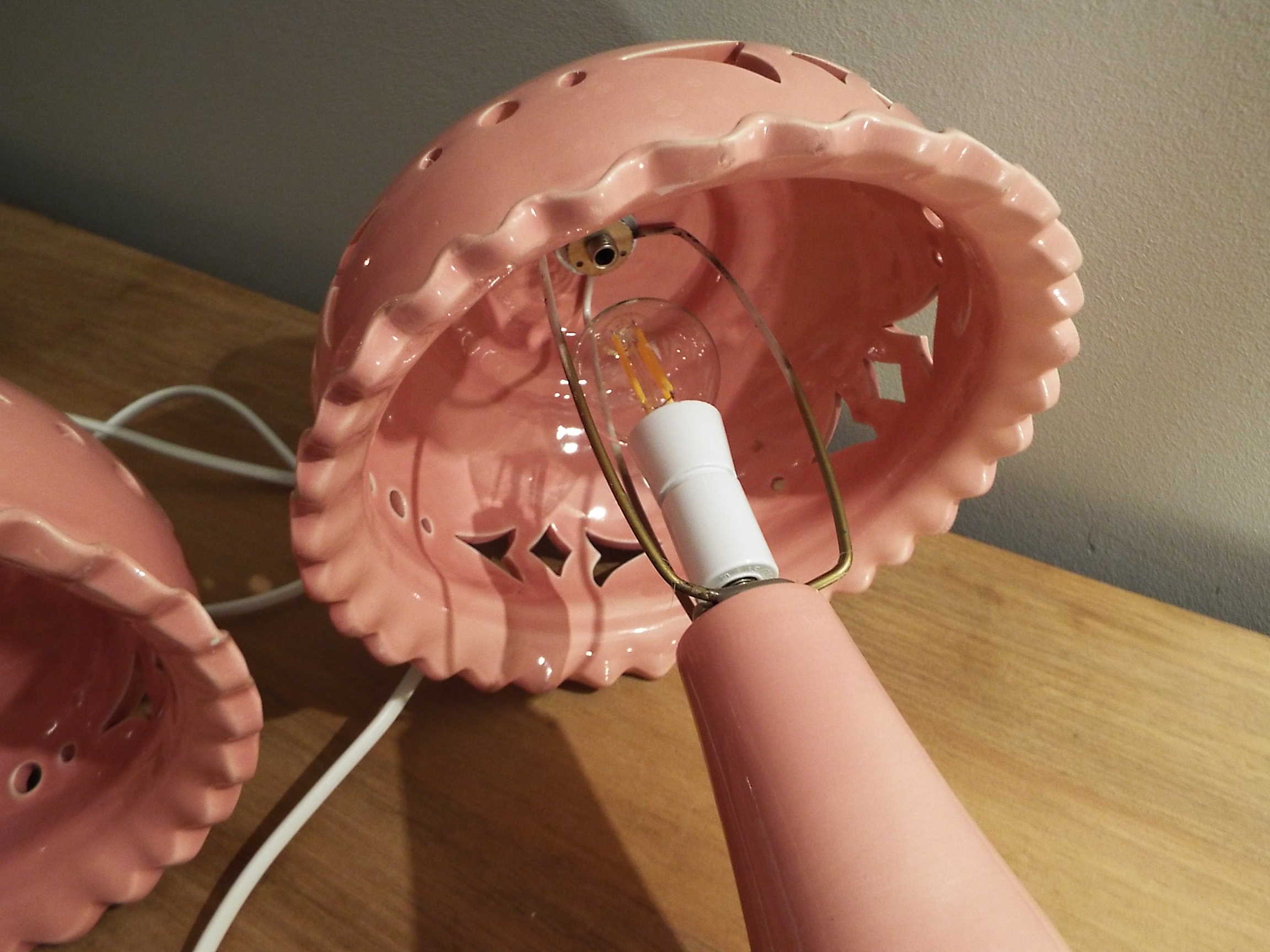 Pair of ceramic lamps