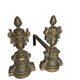 Pair of bronze andirons