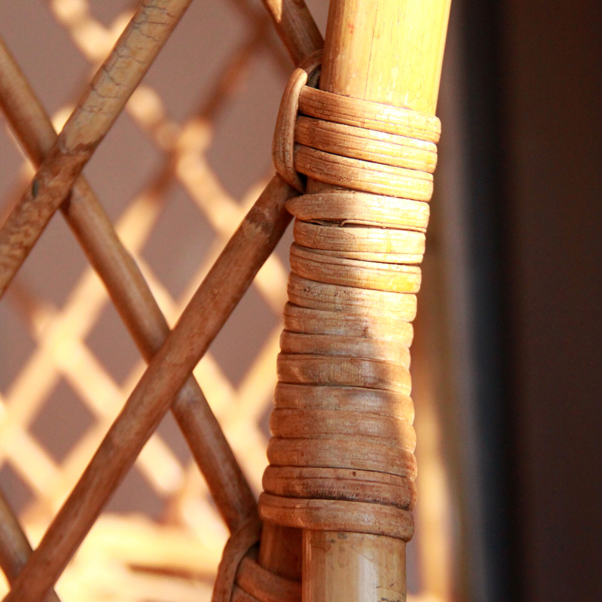 Trio of chairs in rattan Louis Sognot 50 60