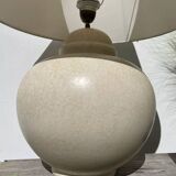 Large lamp signed Kostka vintage beige ceramic sphere