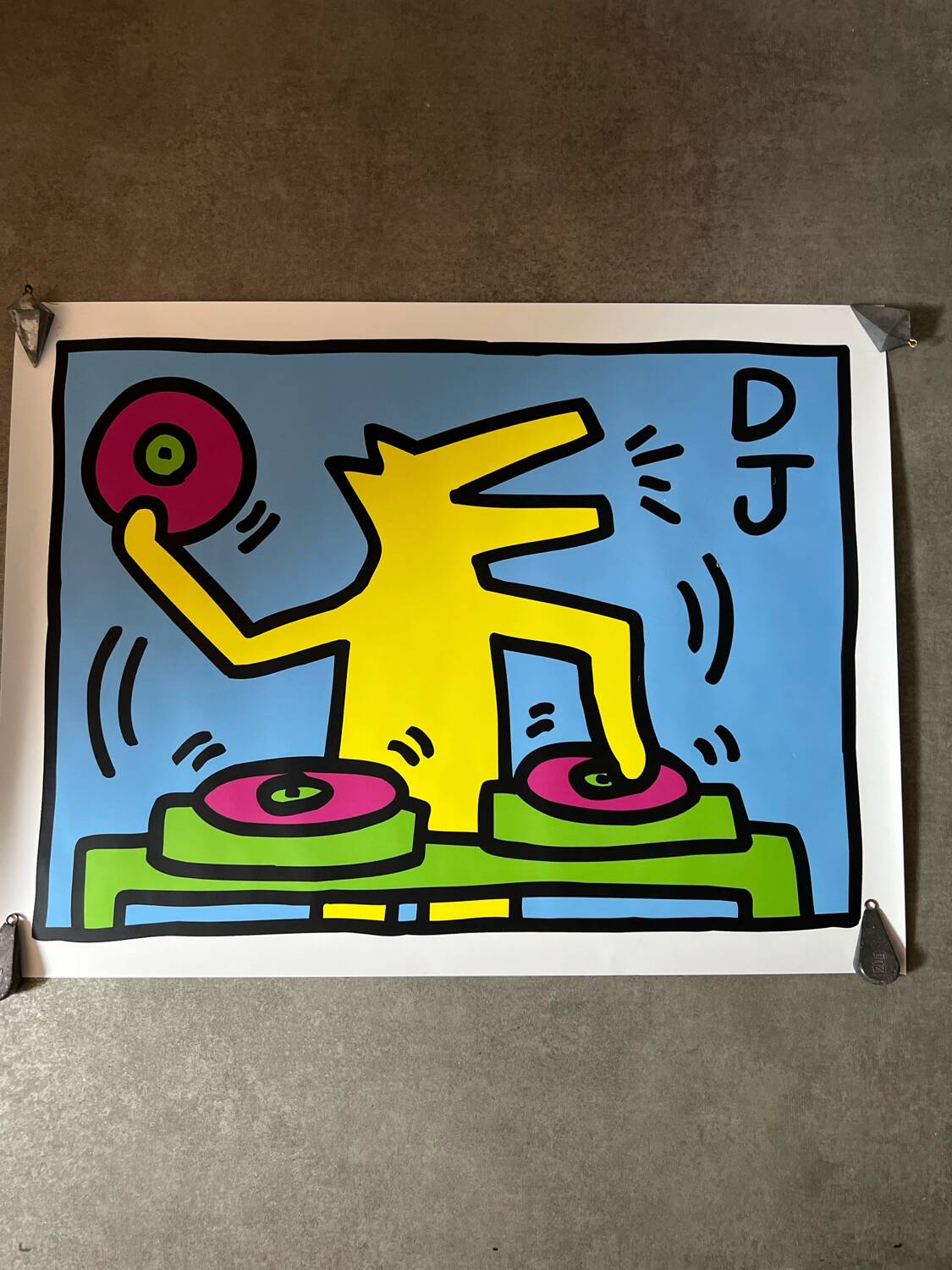 Poster Keith Haring DJ streetart 80s design Starck Sotssass