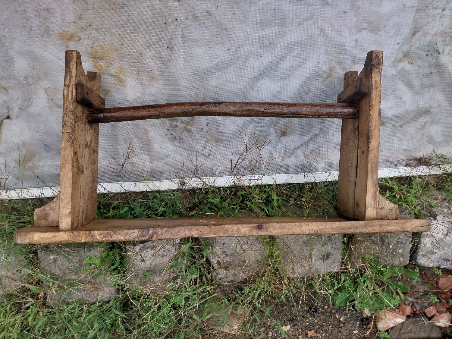 Rustic wooden bench