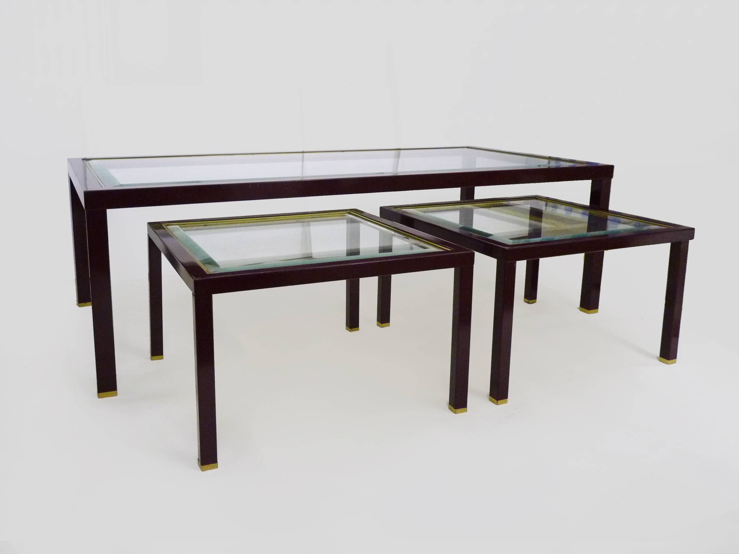 Coffee table and 2 nesting tables set in the style of Pierre Vandel, 1970s