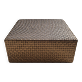 Pouf Dama Enzo Mari for Arte & Cuoio in woven leather