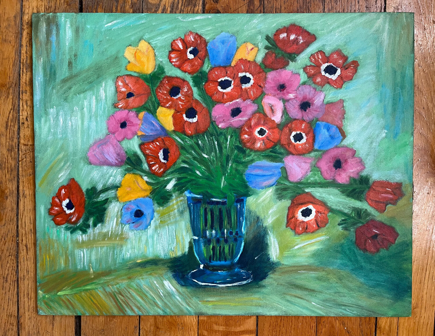Painting: Still life with a bouquet of anemones