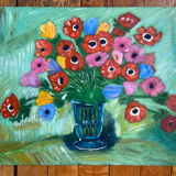 Painting: Still life with a bouquet of anemones