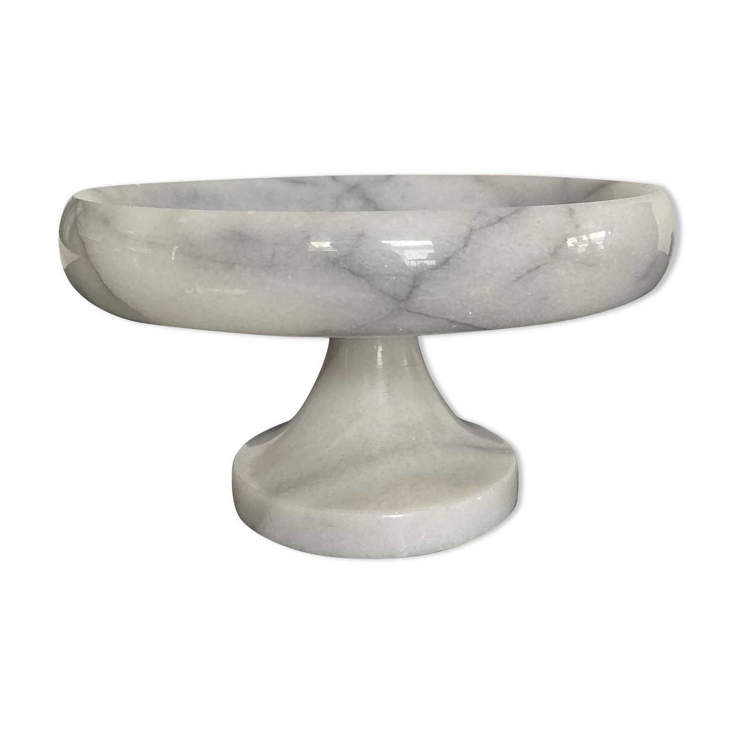 Empty pocket on vintage stand in white marble 70s
