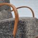 1960s, completely reupholstered Danish art deco armchair, genuine sheepskin "Wellington".