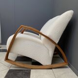 Pair of large rocking chairs reupholstered in White Boucle