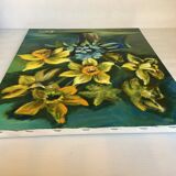 Painting bouquet of flowers oil on canvas signed