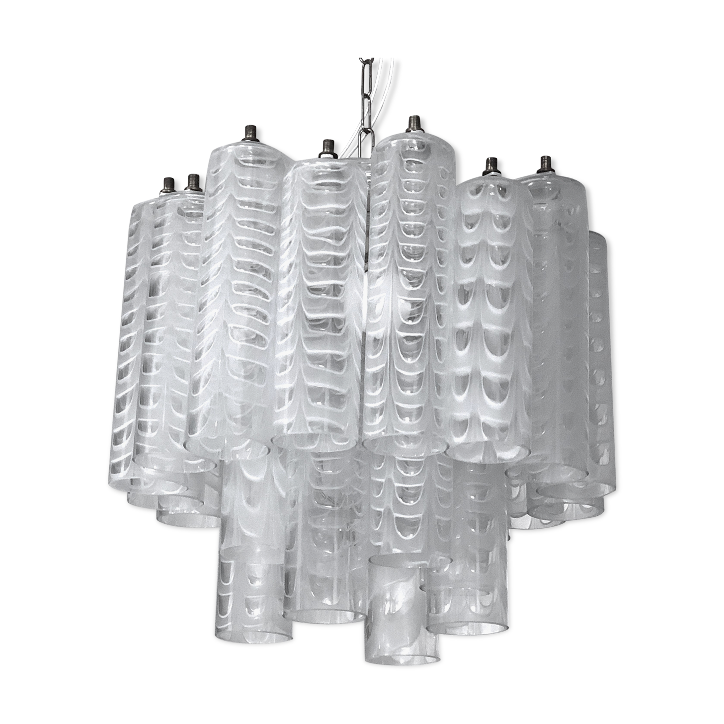 Lustre Ercole Barovier en verre de Murano « Graffito » Italie années 1960