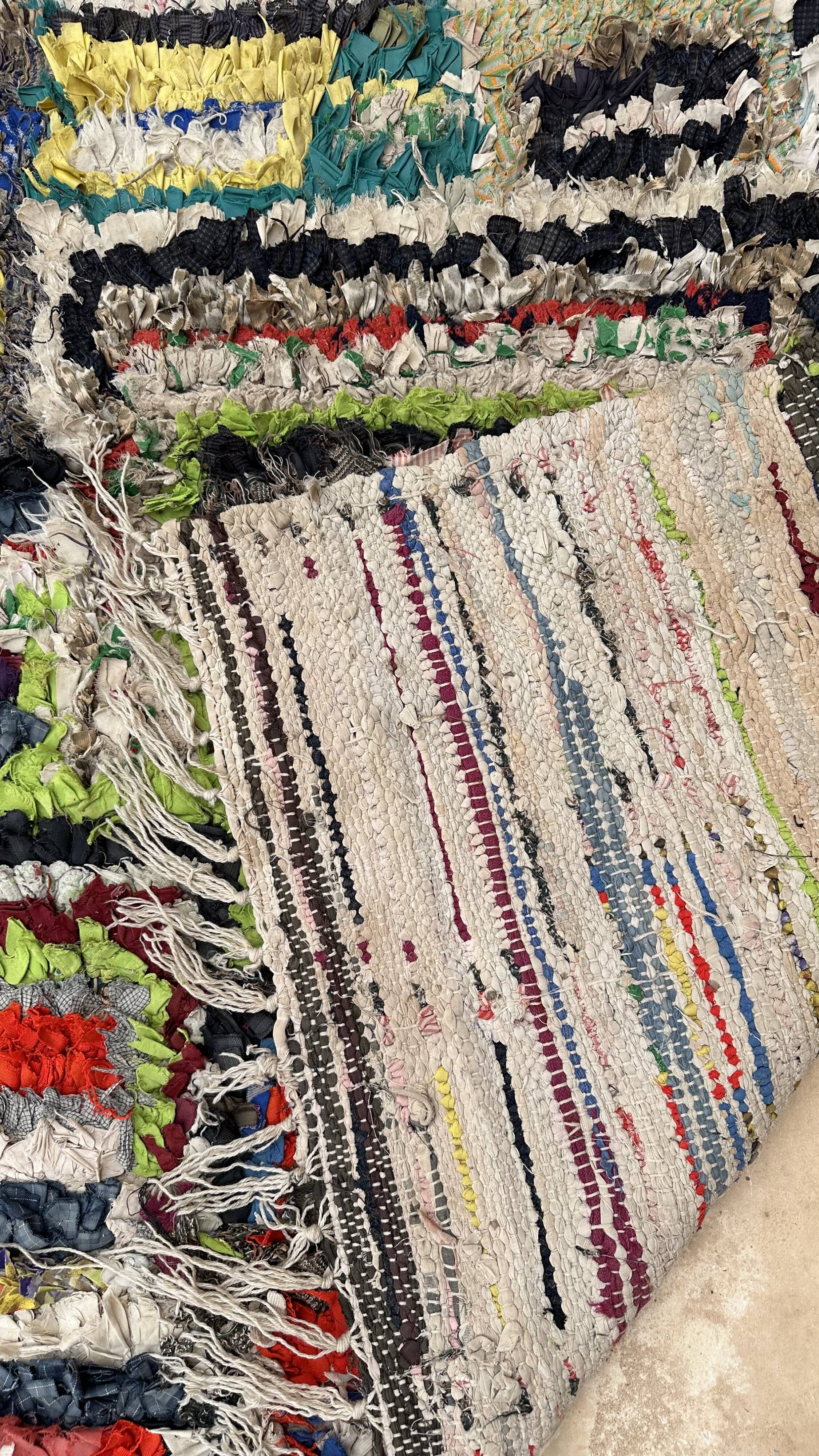 Colorful Boucherouite Berber rug - 153 x 157 cm